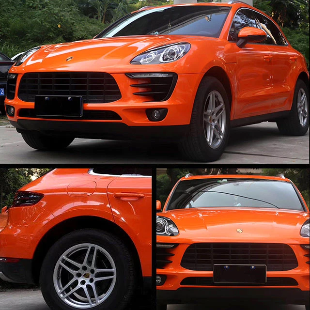 20/30/40/50*152CM High Gloss Orange Vinyl Film Gloss Glossy Car Wrap Foil Sticker custom number plates