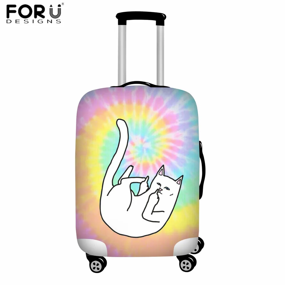 YY2009 FORUDESIGNS/Эластичный Чехол для багажа с изображением кошки на палец для путешествий, Чехол для багажа 18-32 дюймов, чехол для костюма, пылезащитный чехол на колесиках - Цвет: YY2009