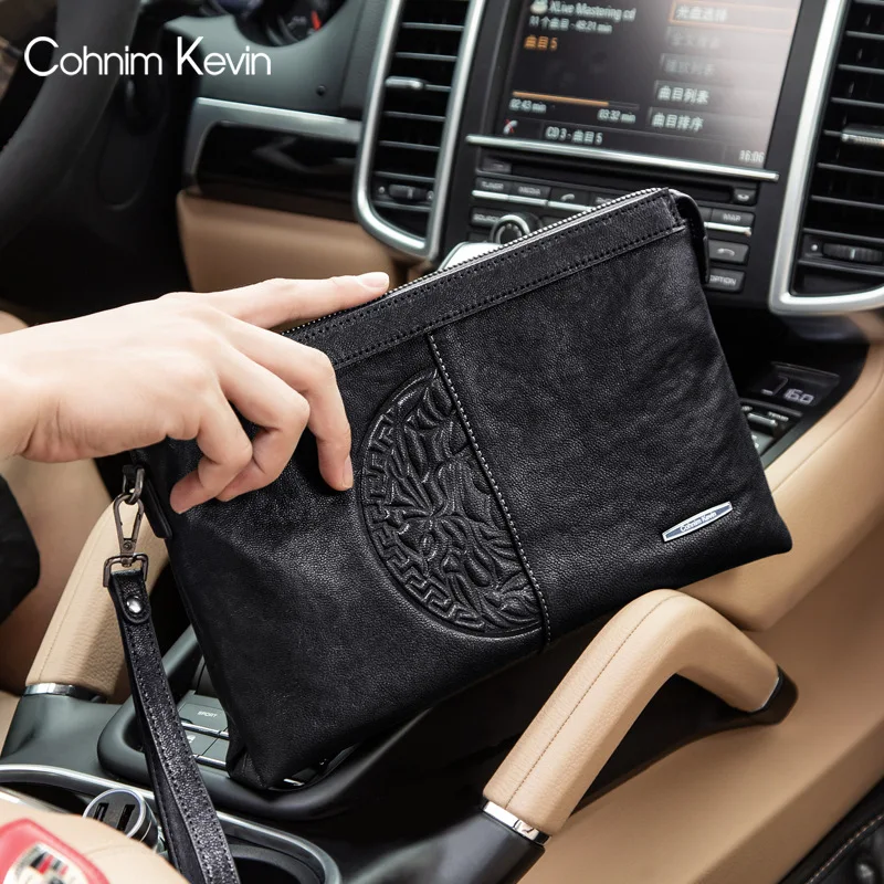 

A Generation of Fat Brand New Style Men Clutch Bag Business Fashion Sheepskin Simple Joint Genuine Leather Hand Grab Bag Men's F