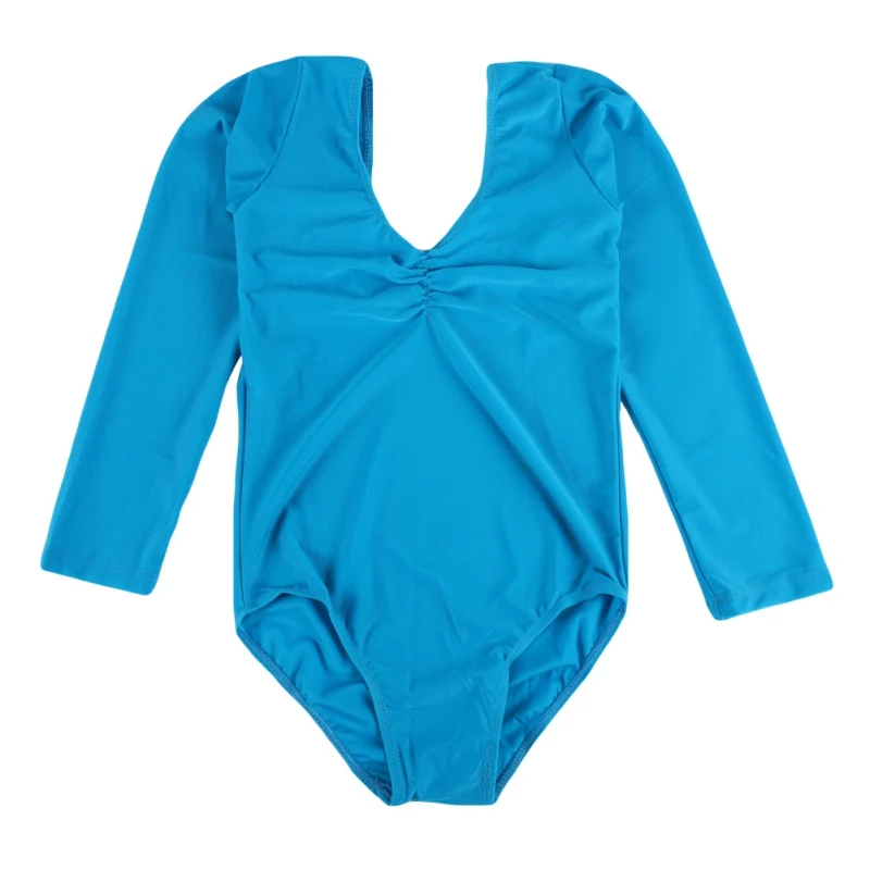 

Children's Ballet Warmup Dance Costumes Long Sleeve Body Suit Gymnastics Leotard Girls Dance Ballet Dancewear