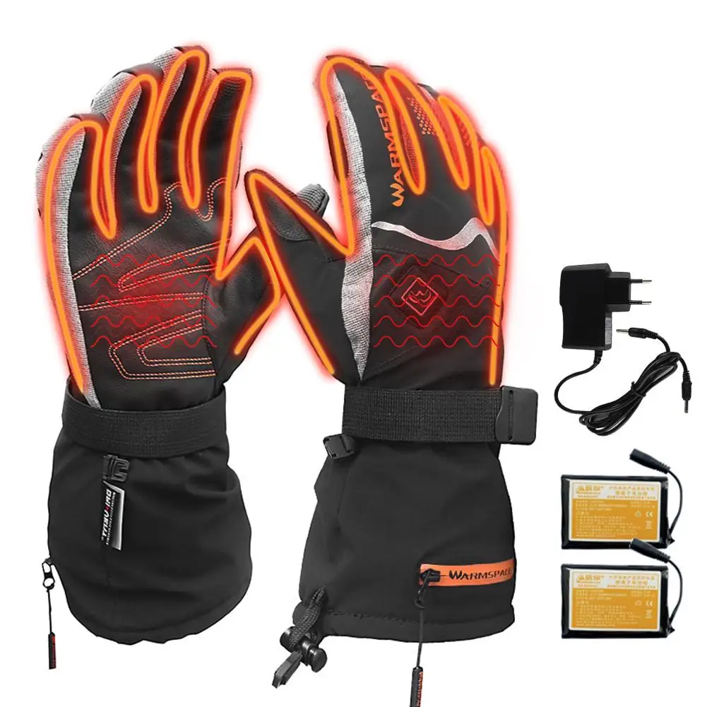 EU plug Motorbike Heating Gloves Temperature Control Gloves With Rechargeable Battery Warmming For Men Women Motorcycle Skiing - Цвет: EU plug