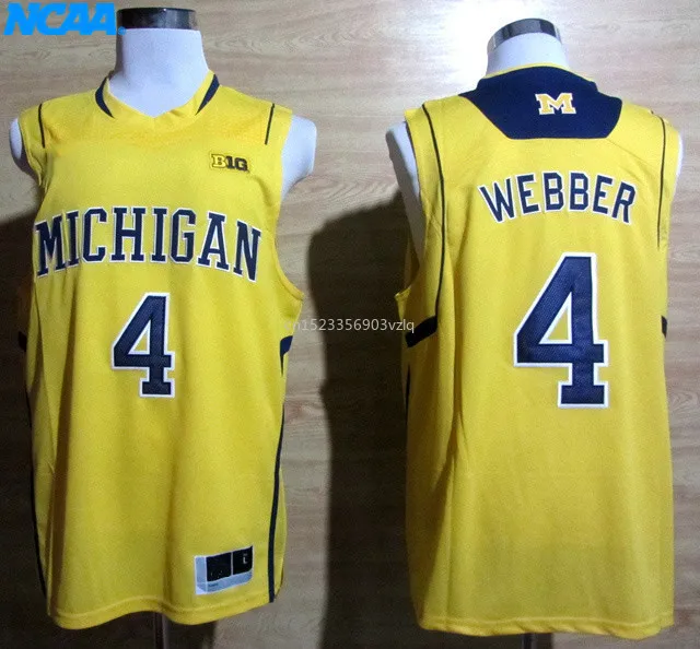 Новое поступление высокое качество Michigan Chirs Webber#4 футболка колледжа Limited Майки S-XXXL