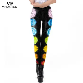 

VIP FASHION Women's 3D Steampunk Nghtmare Before Christmas Party Mandala Printed Leggings Plus Size