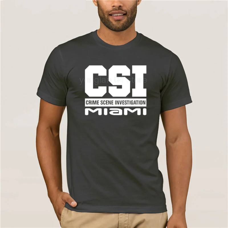 Летняя Модная креативная Футболка с принтом хлопок CSI рубашка Майами вывод рубашка