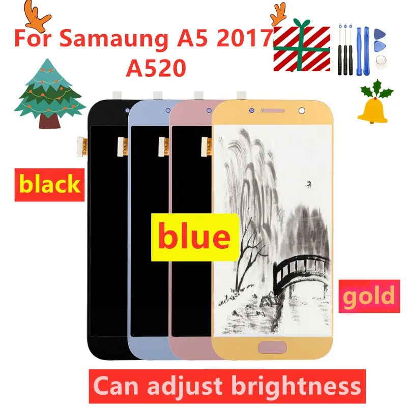 100% протестированный ЖК дисплей для SAMSUNG Galaxy A5 2017 A520 A520F с сенсорным экраном
