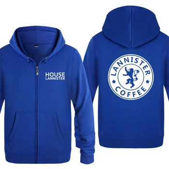 

Game of Thrones LANNISTER Sweatshirts Men 2018 Mens Zipper Hooded Fleece Hoodies Cardigans