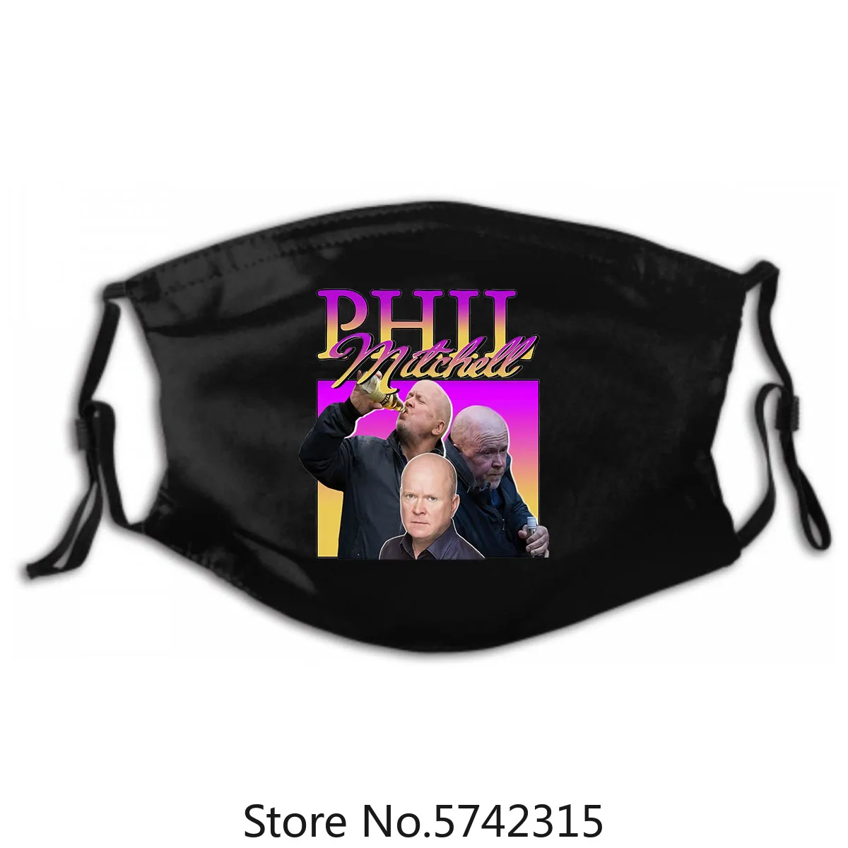 

Washable Reusable Mask with PM2.5 Filters 5 Layers of Protection Phil Mitchell Mask Vintage Funny Homage 90S Tv Show