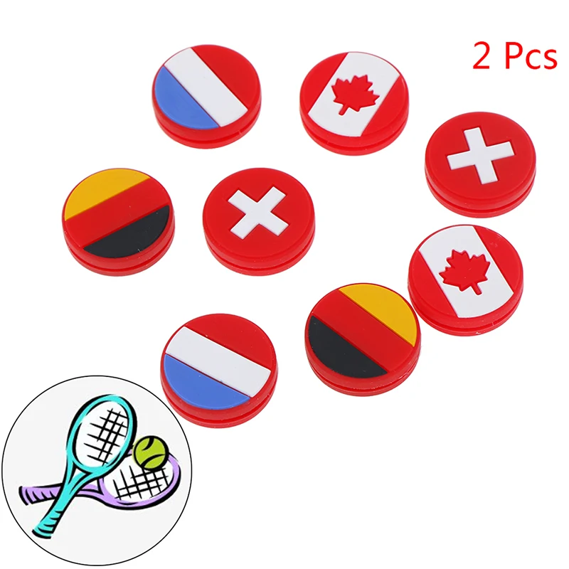 2pcs/lot National Flag Tennis Damper Racket Shock Absorber Tennis Squash Racquet Vibration Dampeners