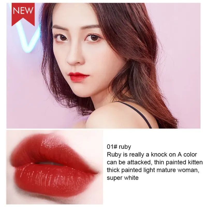 Matte Lip Gloss Non-stick Cup Colorfast Long-lasting Easy To Color Matte Lip Glaze Lipstick