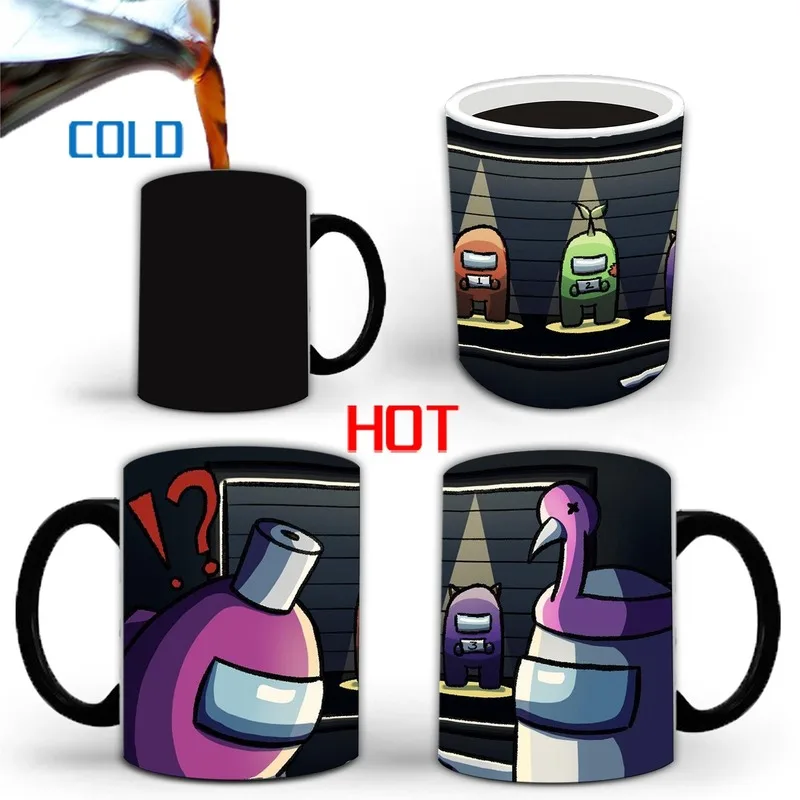 2021 New Among of Us Color-changing Mug Ceramic Game Surrounding Temperature Sensing Magic Gradient Coffee Cup Birthday Gift |