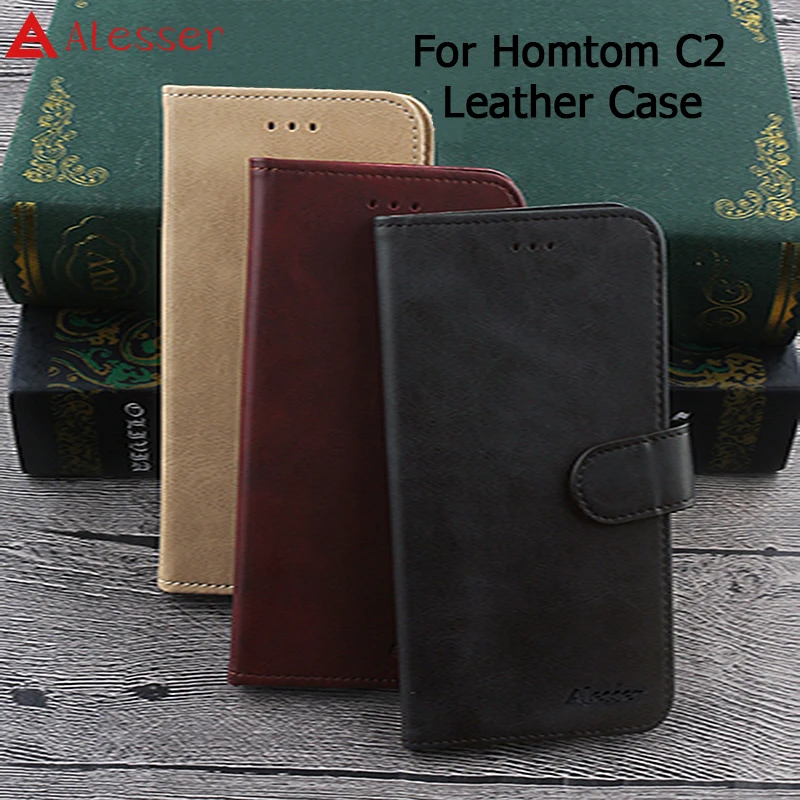 Alesser For Homtom C2 Leather Case Flip Genuine Phone With Card Pocket 5.5&quot Wallet Cover Coque | Мобильные телефоны и