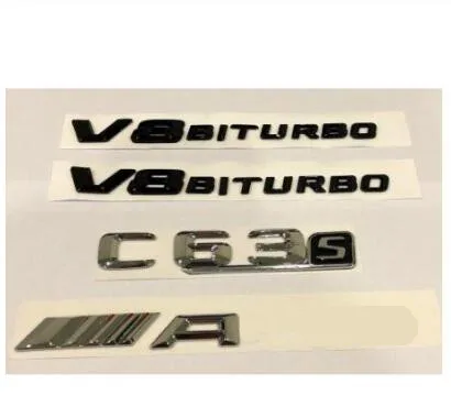Хром C63s Для AMG и V8 BITURBO наклейка эмблема значок посылка для Benz C63 C63s