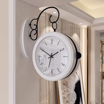 

Silent Modern Design Wall Clock Outdoor Europe Style Wooden Wall Clock Vintage Large Kitchen Reloj Mural Home Decor JJ60WC