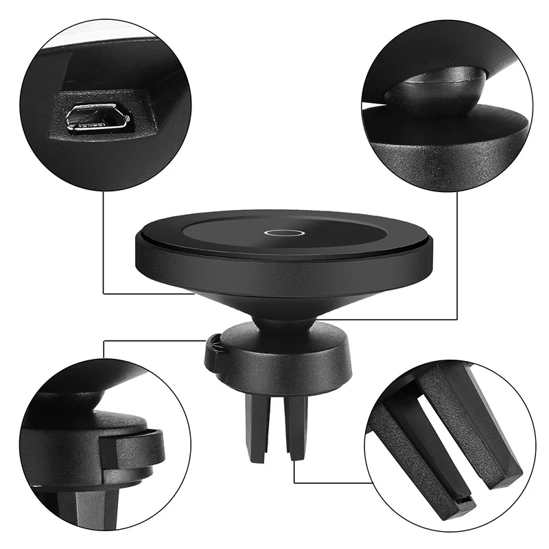 Car Adapter + Holder + Qi Wireless Charging - W5