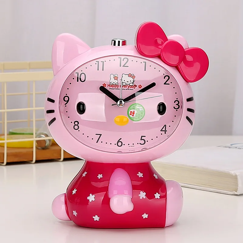 Hello kitty говорящий будильник KT Cat милый полный корпус форма будильник - Color: pink