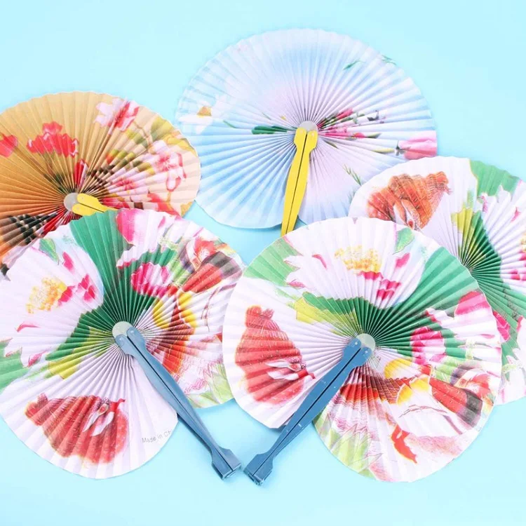 Umbrella comes with Free Fan Butterfly flying above Peach Flower Paper Parasol House Decor Paper Umbrella