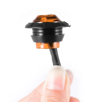 

PACK OF 10X Amber Mini 12V 1W 80LM 3/4 Inch Round Side 3 LED Marker Light Lamp
