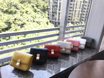 

free shipping the new style tofu fashion and popular genuine cow leather women one shoulder bag crossbody bag 7 color 3 size