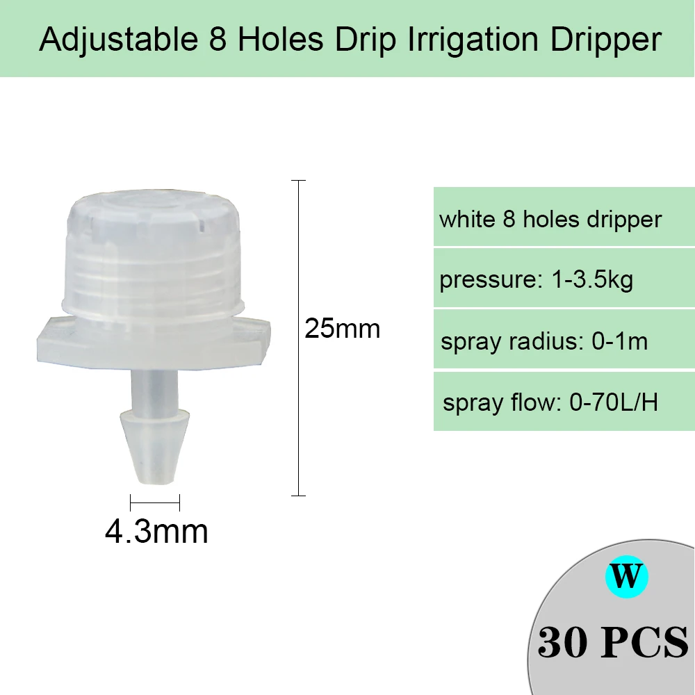 Variety Style Garden Drip Irrigation Dripper Fixed Flow Pressure Compensating Emitter 1/4'' Sprinkler Watering Refraction Nozzle 