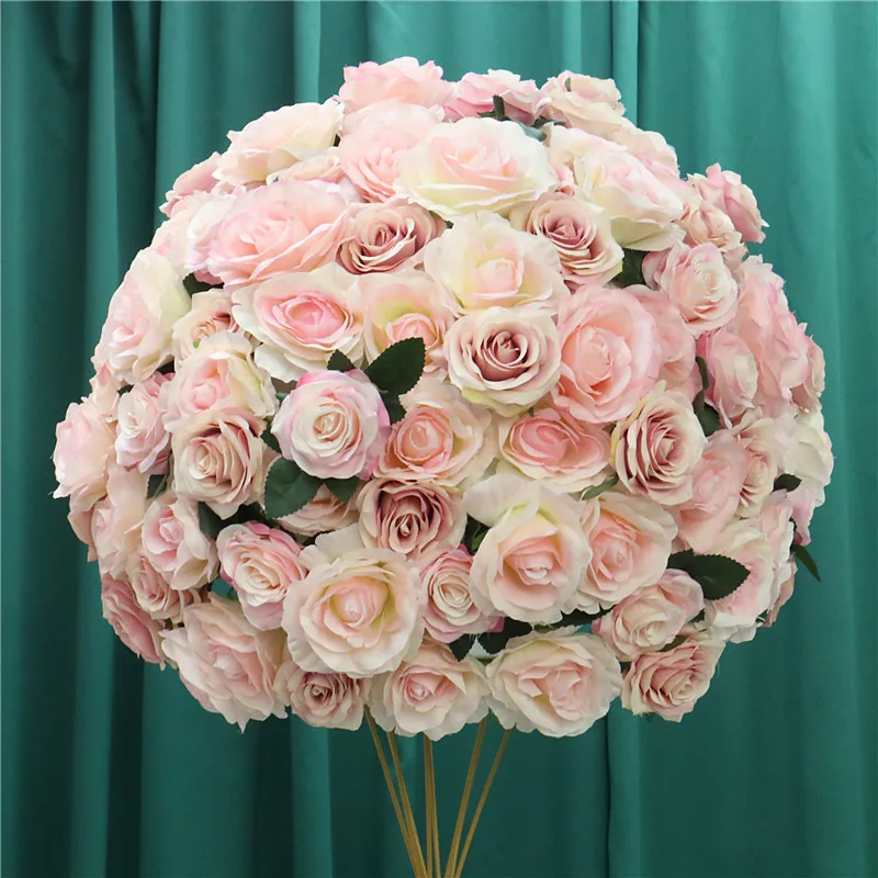 Домашнее 60 см розовое бальное свадебное украшение Арка дорога ведущий искусственный цветок домашний отель стол цветок событие праздничный Декор - Цвет: H