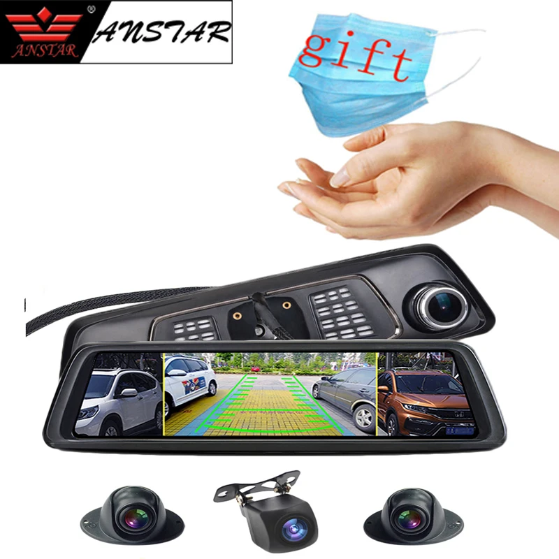 Зеркало заднего вида Anstar 10 &quot 4G 2 + 32 ГБ 4 канала Android 5 1 GPS|Видеорегистраторы| |