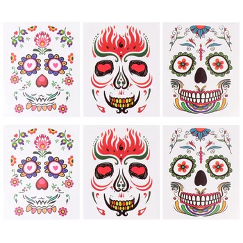 

6Pcs Face Stickers Party Facial Decorative Stickers for Girl Lady Children Halloween