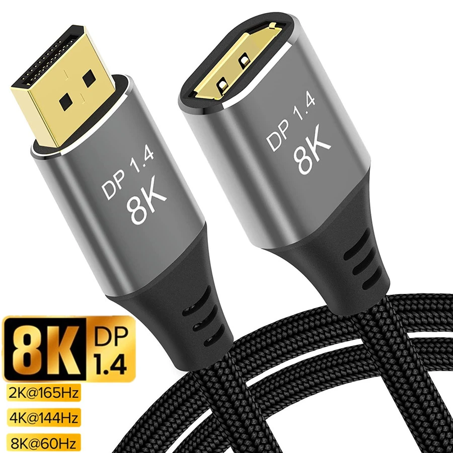 Cable de extensión de puerto de para proyector, divisor DP de 8K macho a hembra para HDTV, Switch, caja inteligente, DisplayPort 1,4| | - AliExpress