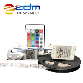 

DC 12V 5m 3528 LED strip light RGB tape diode 300leds+24key IR remote controller White/Warm white/Bule/Red/Green bande +adapter