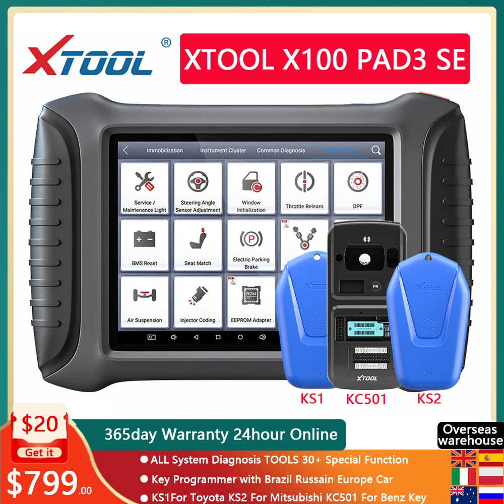 XTOOL автомобильный программатор ключей X100 PAD3 With ks1 ks2 kc501 Профессиональные