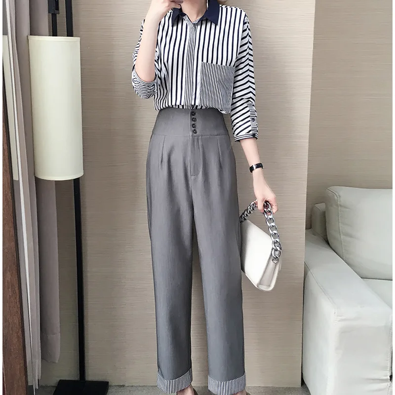 

Autumn Graceful Goddess-Style Western Style Casual Wear Loose Pants Sub-Two-Piece Set Elegant Debutante Set