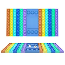 Brinquedo de tamanho grande na ponta do dedo simples covinha empurrar bolha arco íris jogo de tabuleiro de xadrez brinquedo de descompressão para adultos brinquedo de descompressão de mesa familiar Brinquedos de férias