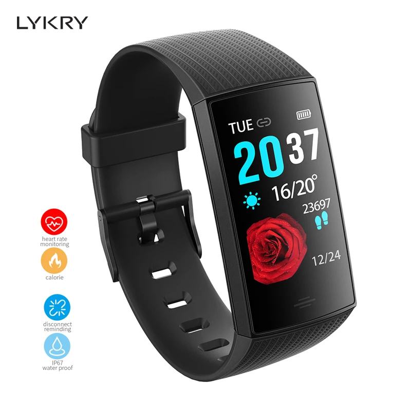 

LYKRY CY11 1.14 Inch Smart Bracelet Heart Rate Monitor Pedometer Tracker Sport Smart Clock Man Women Wristband For Android IOS