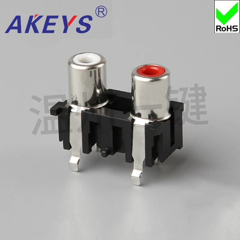 5 шт. AV cored гнездо RCA seat 2 отверстие PCB сварной разъем для аудио видео lotus AV2 8.4 6