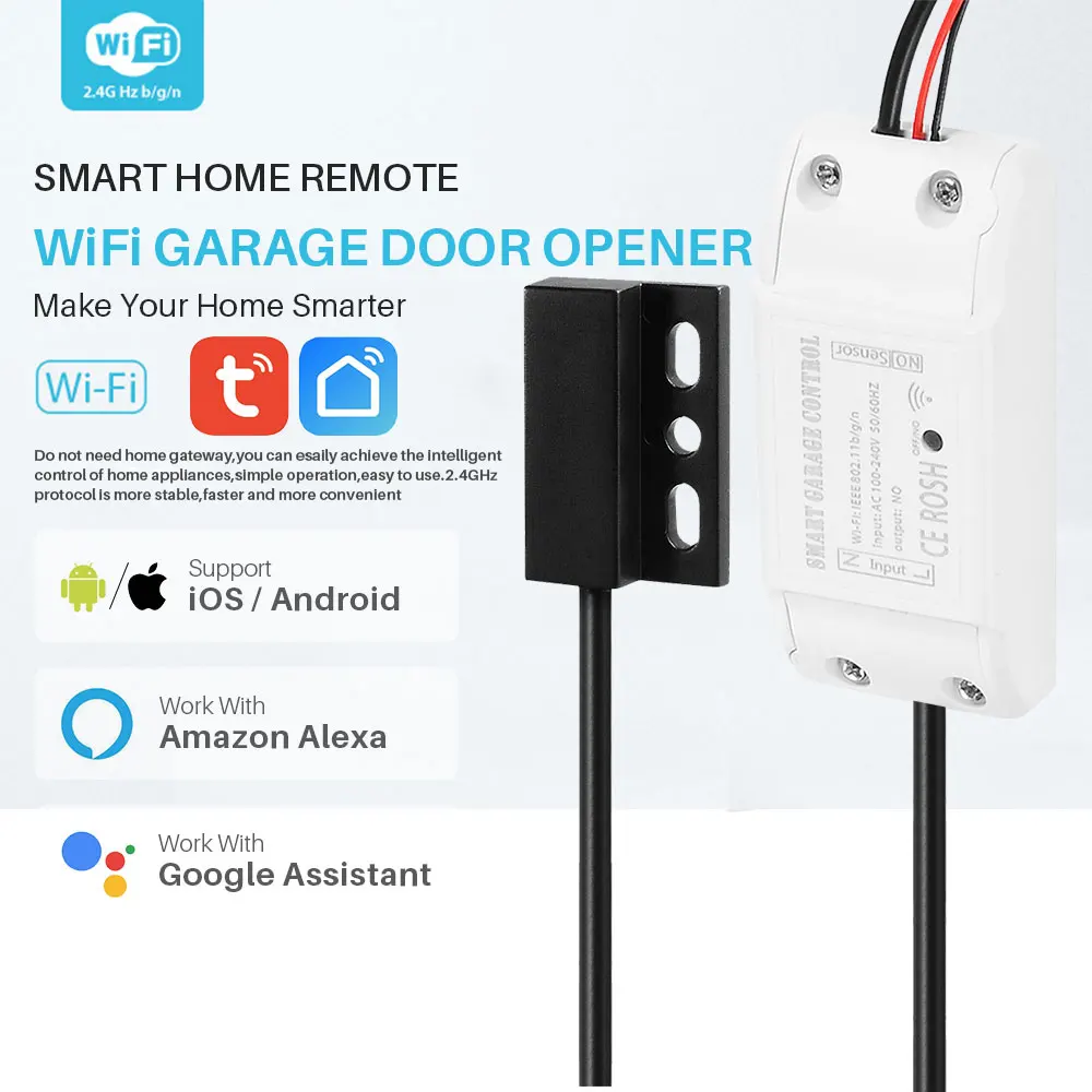 Умный открывалка для гаражных ворот Wi Fi управление через приложение Smart Life Tuya