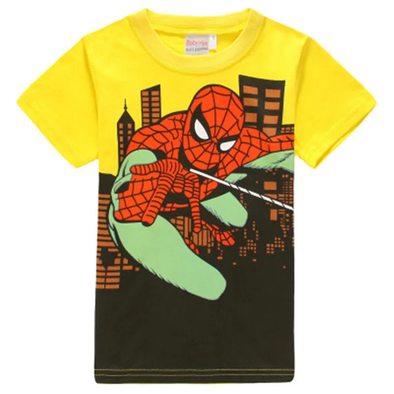 Летняя футболка; Детские футболки для мальчиков; футболка с героями мультфильма «Мстители Marvel» для мальчиков; одежда с 3d изображением Капитана Америки, Бэтмена, Человека-паука, Супермена - Цвет: Небесно-голубой