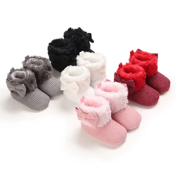 

Toddler Cute Baby Girls Shoes Soft Sole Bootie Bow Shoes Winter Warm Snow Boot Shoes 0-18M