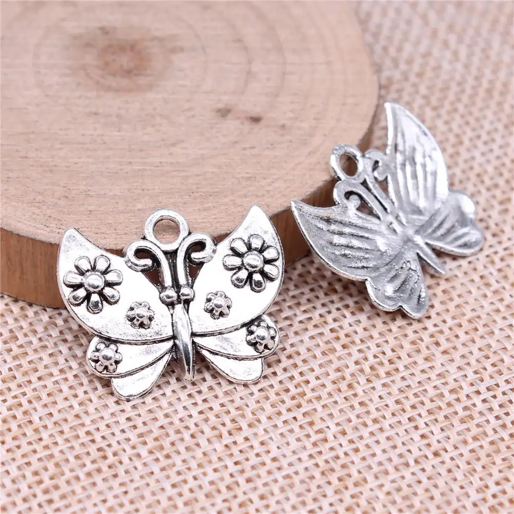 Butterfly Charms For Jewelry Making Findings Handmade DIY Craft 4pcs
