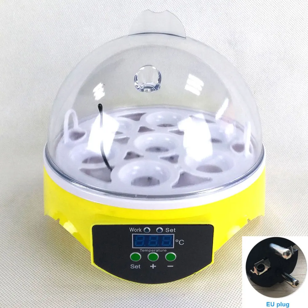 220 В мини 7 яиц автоматический инкубатор птицы инкубатор Брудер цифровой температуры инкубатор яйцо инкубатор Курица Утка Птица - Цвет: EU