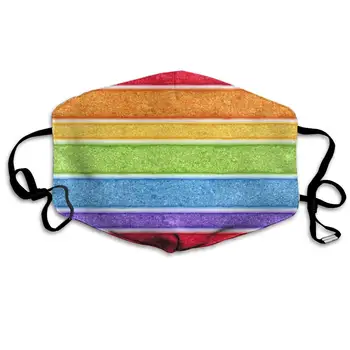 

Rainbow Sponge Cake Washable Reusable Mask, Cotton Anti Dust Half Face Mouth Mask For Kids Teens Men Women With Adjustable Ear