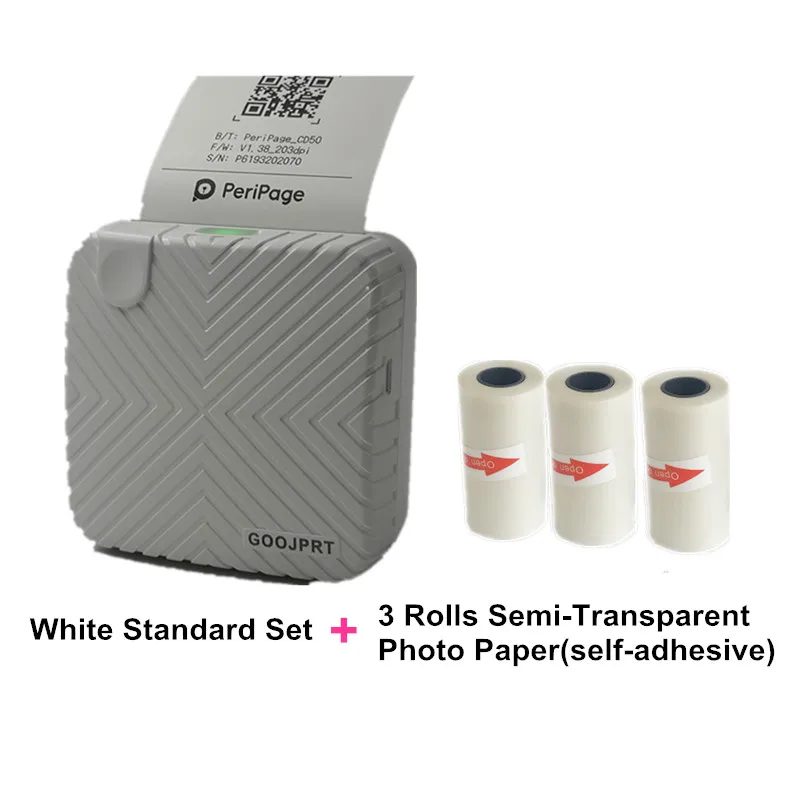Add Photo Paper GOOJPRT портативный Bluetooth мини карманный долговечный фотопринтер Мобильный телефон фотографии термопринтеры для iOS Android PC 58 мм - Цвет: Add Photo Paper