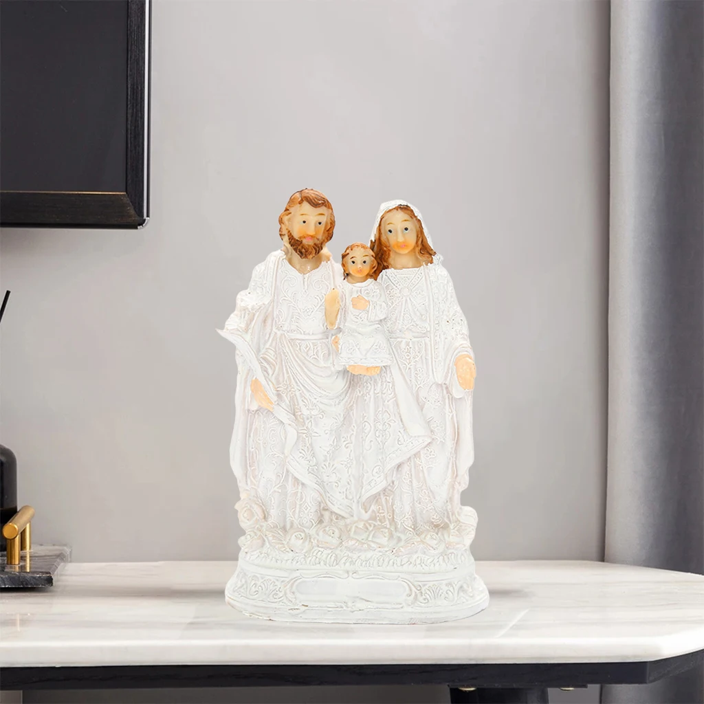 13,5 cm Statue Heilige Familie Jesus Maria Jose Religiöse Figur Regal  Schrank Desktop Skulptur Dekoration