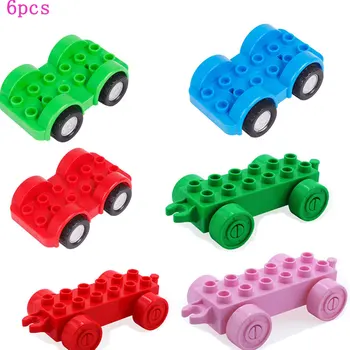 

New Big Size 2 Type of Car Duploed Base Plate Diy Building Blocks Enlighten Baby Bricks Duploed Toys for Children