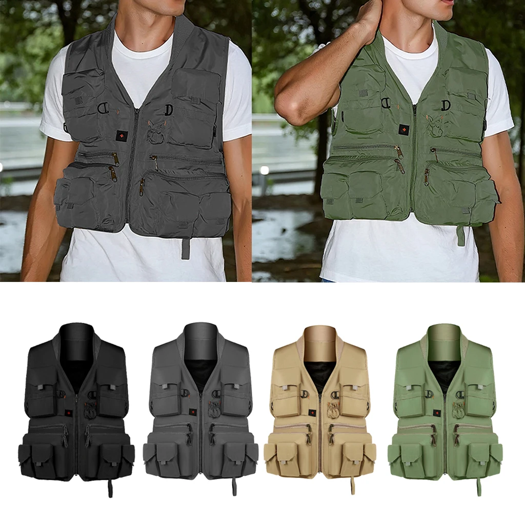 Fly Fishing Vest Pack For Men Adjustable Size Breathable Mutil-Pocket Vest 