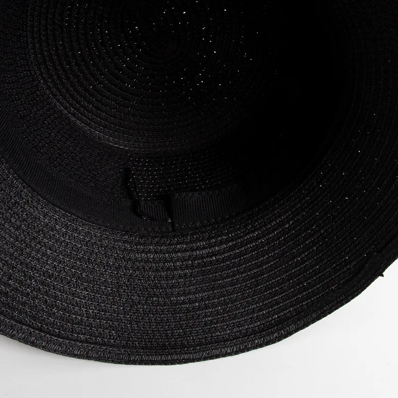 black bucket hat womens Spring And Summer Women's Sunshade Straw Hat Letter Belt Bucket Hat All-Match Leisure Beach Sunscreen Fisherman Hat blue bucket hat