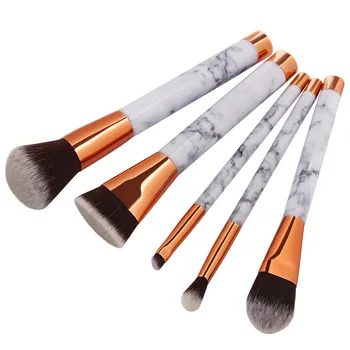 

Newest 5 Pcs Marble Makeup Brush Foundation Eyeshadow Contour Eye Lip Makeup Brushes Set Kit