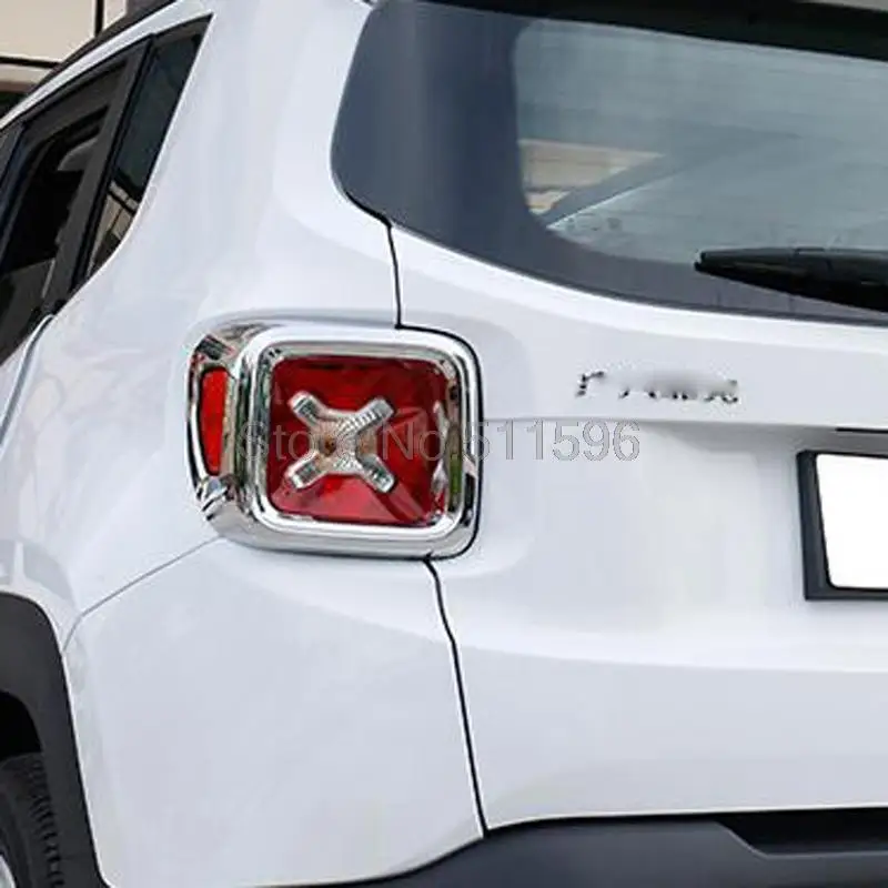 Fit For Jeep Renegade 2015 2016 ABS Chrome Rear Taillight Tail Light lamp Cover Trim tail Lamp Hoods Car Accessories 2pcs | Автомобили и
