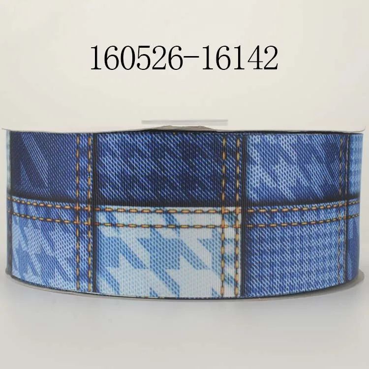 Новые продажи 50 ярдов " 75 мм джинсовая цветная лента с принтом grosgrain DIY