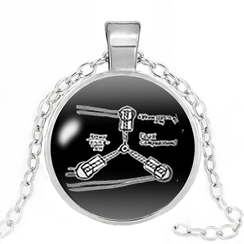 

Flux Compression Back To The Future Necklaces Fashion Flux Capacitor Physicals Necklace Gifts Jewelry Glass Cabochon