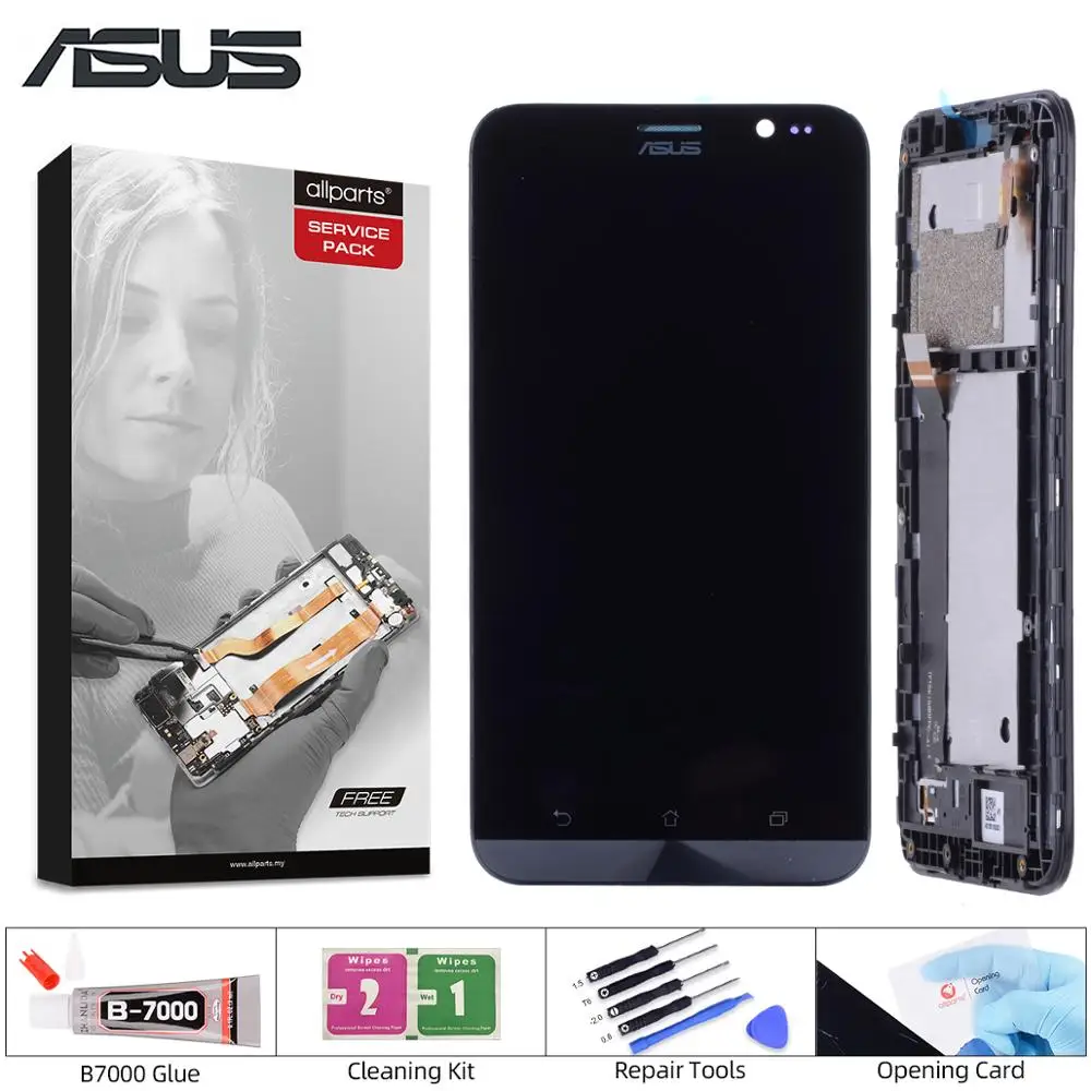 Скидка Дисплей для ASUS Zenfone Go ZB551KL font b LCD b font в сборе с тачскрином на рамке Оригинал черный