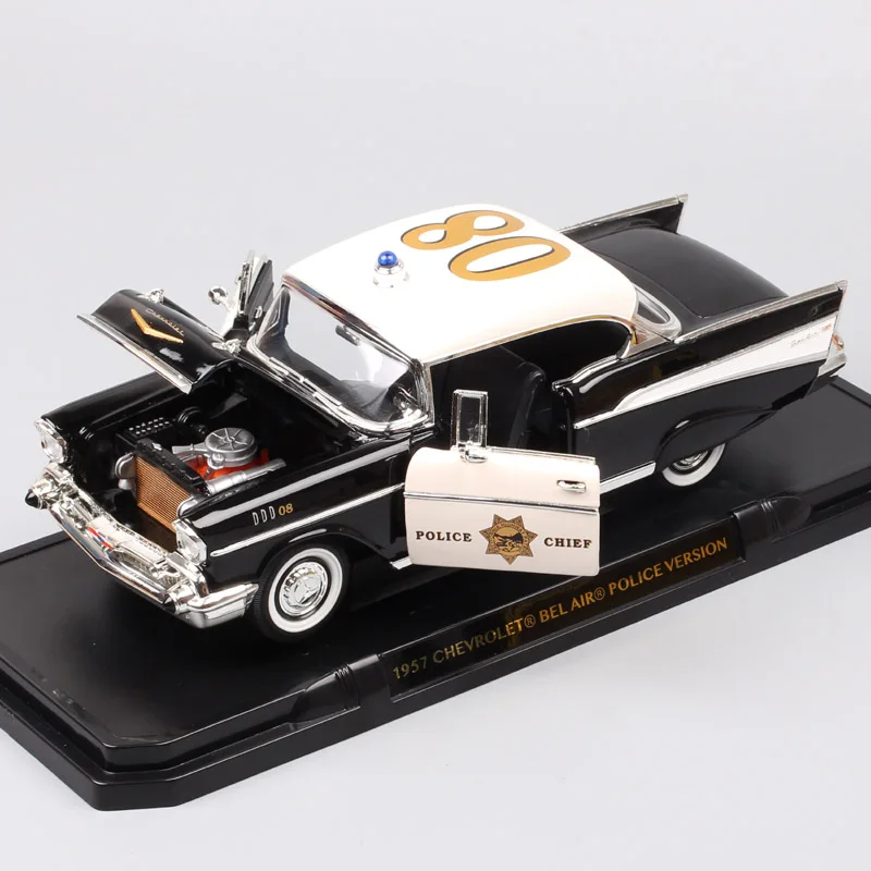 1/18 big Scale car classic old GM 1957 CHEVROLET BEL AIR HARDTOP diecast& vehicles Metal model POLICE cars toy miniature of boy